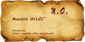 Mondik Ottó névjegykártya