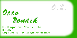 otto mondik business card
